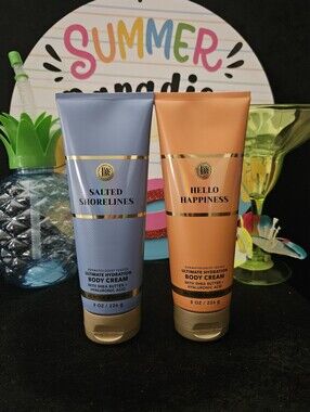 NWT Bath & Body Works Everyday Luxuries Body Cream Duo - Blue & Orange